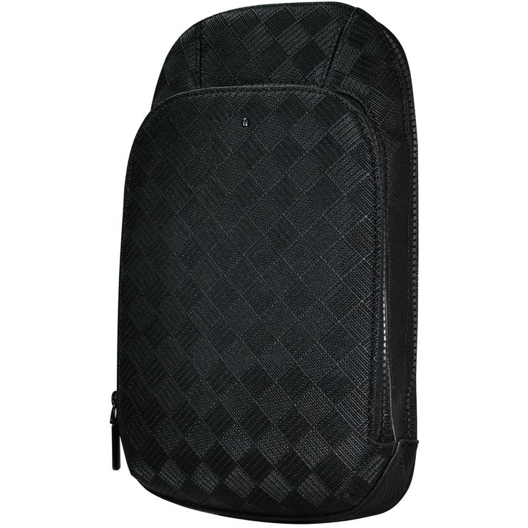 Levelo Soho Leather Sling Bag with Dual Sided Shoulder Strap - Black