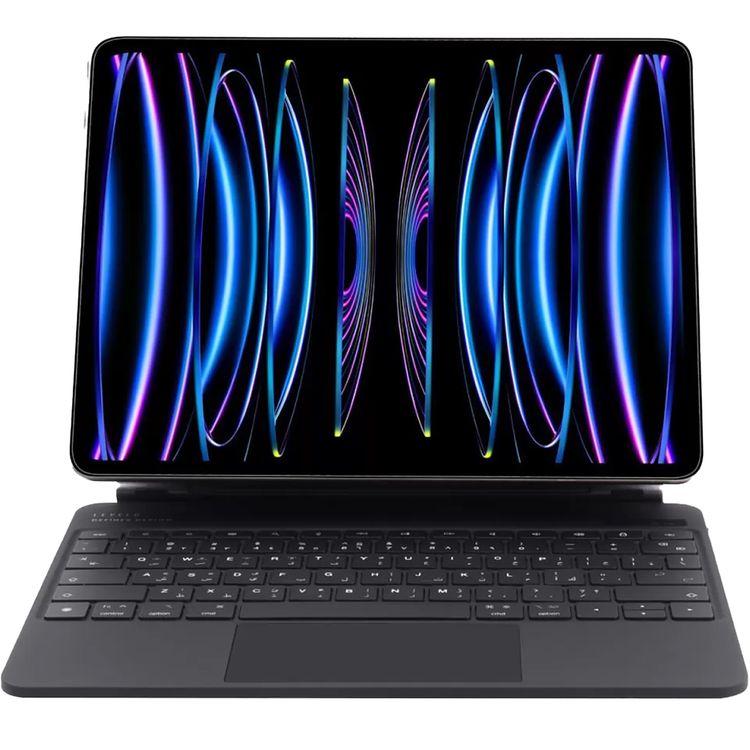 Levelo AeroBoard Saffanio Leather Wireless Keyboard for iPad Pro 12.9" & iPad Air 13" M3 (2025) with Multi-Gesture Trackpad, 300 Hours Standby Time, Up to 130° Adjustable Angle - Black