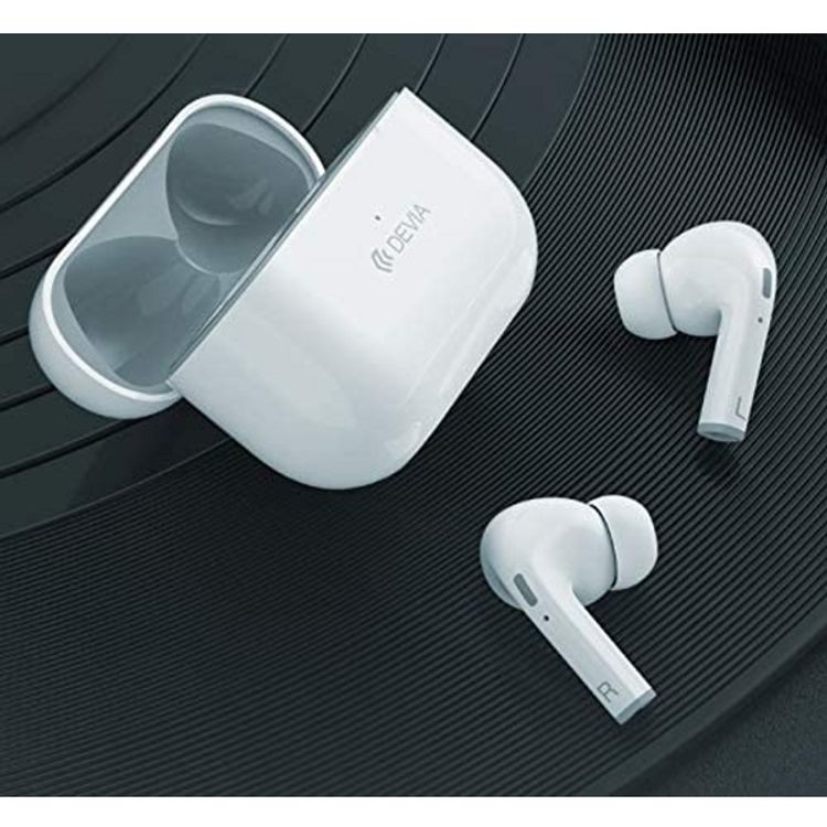 Devia Joy A5 Series TWS Wireless Earphone with Touch Operation - Pure HI-Fi Quality Sound - 5-Hours Playtime - Ergonomic Design Portable Bluetooth 5.0 Headset - White