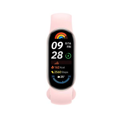 Xiaomi Mi Band 9 Smart Band with 1.62" AMOLED Display, Water Resistant, Heart Rate Sensor, Up to 21 Days Usage Time, Magnetic Charging, Linear motor - Mystic Rose 