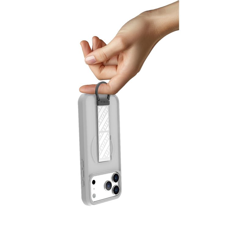 Levelo Morphix Clara GripStand MagSafe Case for iPhone 17 Pro, Raised Bezels for Camera & Screen, Strong Magnets, Shockproof Body & Matte Finish, Flexible D-Ring Stand, Anti-Fingerprint - Silverstone