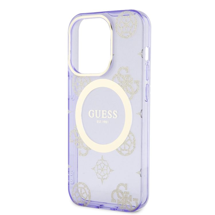 Guess Magsafe IML Case - Gold Purple - iPhone 15 Pro Max