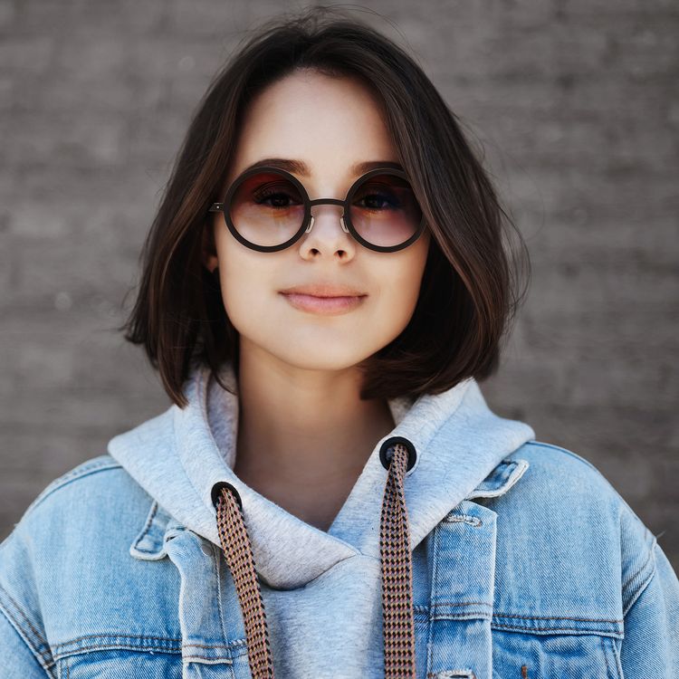 Porodo Geneva Round Frame Sunglasses with Adjustable Brightness for Any Light,  Durable Flex-Frame Ultra-Light 30.8g Weight, Stainless Steel Material, UV400 Protection, Unisex Design - Black