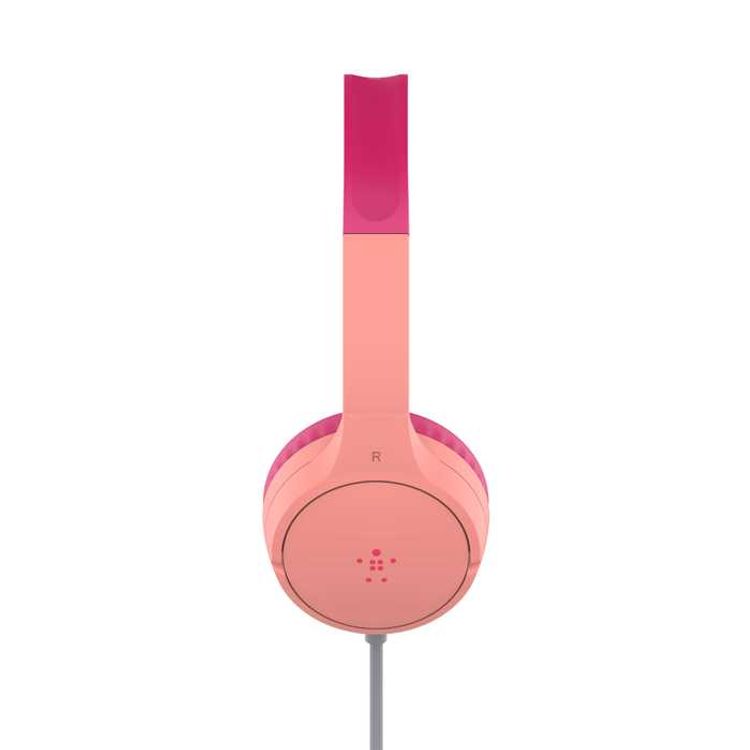 Belkin SoundForm Mini Wired On-Ear 3.5mm Cable with Microphone Headphones for Kids - Pink