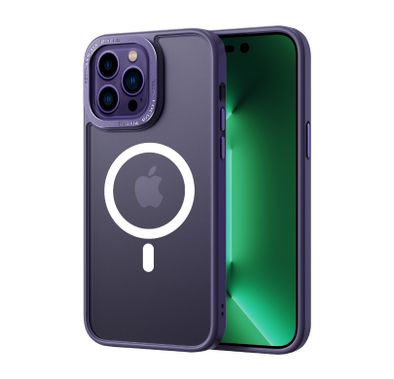 جراب مغناطيسي أنيق مضاد للصدمات لهاتف iPhone 14 Pro من Comma Joy - أرجواني