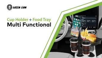 Shop Green Lion Multi Functional Cup Holder + Food Tray (GNMLFNCTRAYBK)