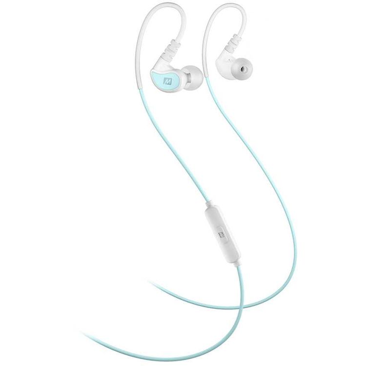 MEE Audio in-Ear Sports Headphones with Microphone and Remote - Mint and White