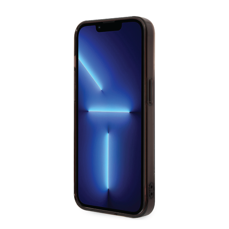 Ferrari Gradient PC/TPU Case with Allover Scuderia & Dyed Bumper iPhone 14 Plus Compatibility - Black
