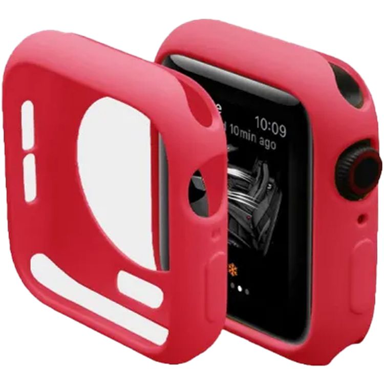 Green Lion Stylin Guard Pro Case for Apple Watch 44mm with 360° Protection, Bubble Free, Scratch Proof, Water Resistant Material, Ultra-thin Double Layer, Hallow Back Design - Red