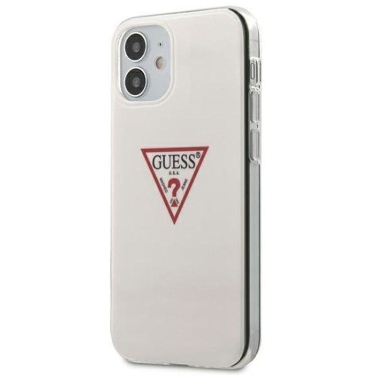 Guess PC/TPU Triangle Logo Hard Case for iPhone 12 Mini ( 5.4  ) - White