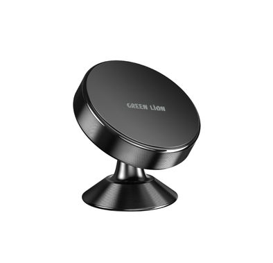 Green Lion Mini Lite Car Phone Mount with Powerful Magnet, Strong 3M Glue, 360° Rotation, Secure & Stable, Zinc Alloy Material - Black
