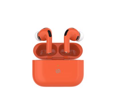 Porodo ANC Earbuds Pro III, 13mm Driver Size, 300mAh Charging Case & 30mAh Earbuds Battery, 25dB Noise Reduction, Voice Assistant, Up to 5 Hours Play Time, 25m Transmission Range - Orange