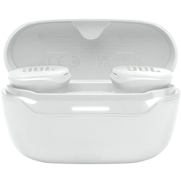 JBL Endurance Race 2 Earbuds with 4 Microphones, 48 Hours Battery Life, Waterproof & Dustproof, Active Noise Cancelling with Smart Ambient Technology, 6.8mm Driver Size, Bluetooth Version 5.3, USB-C Charging Port - White