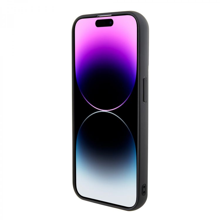 Karl Lagerfeld Fixed Glitter Case with Ikonik Logo Metal Pin - Black - iPhone 15 Pro