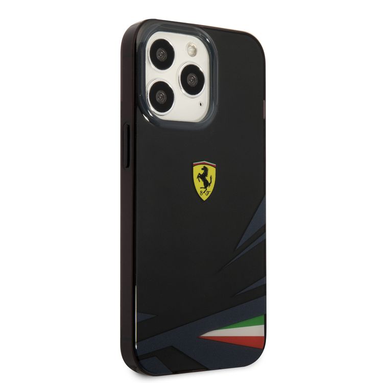 فيراري جراب ممتص للصدمات PC / TPU Scuderia مصبوغ ، حماية من السقوط ، متوافق مع ايفون 13 برو ماكس  - أسود