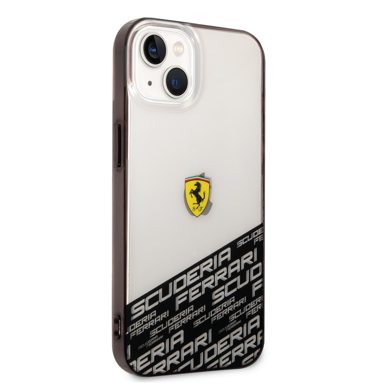 Ferrari PC/TPU IML Case with Bottom Scuderia Allover Print iPhone 14 Compatibility - Silver