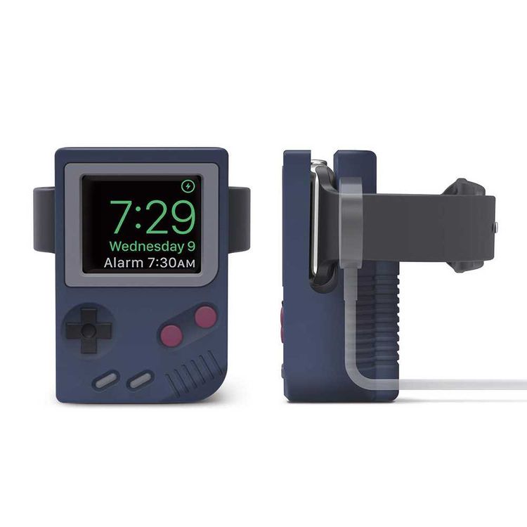 Elago W5 Stand With All types for Apple Watch Series, View Apple display through blast, Easy To Use, scratch-free silicone, Jean Indigo