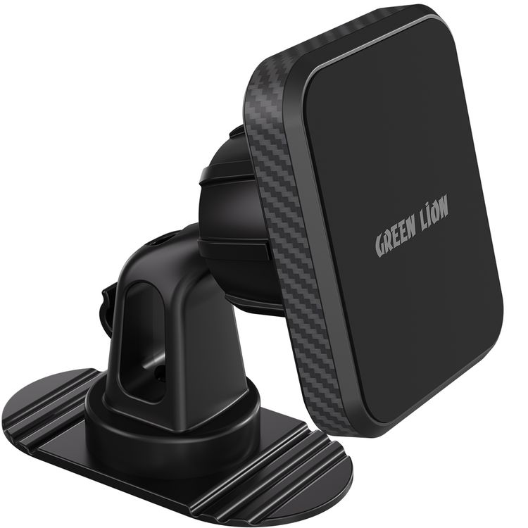 Green Lion Dash Grip Car Phone Holder with Cable Management Hook, 3M Strong Adhesive, One-Hand Operation, Residue-Free Attachment - Black