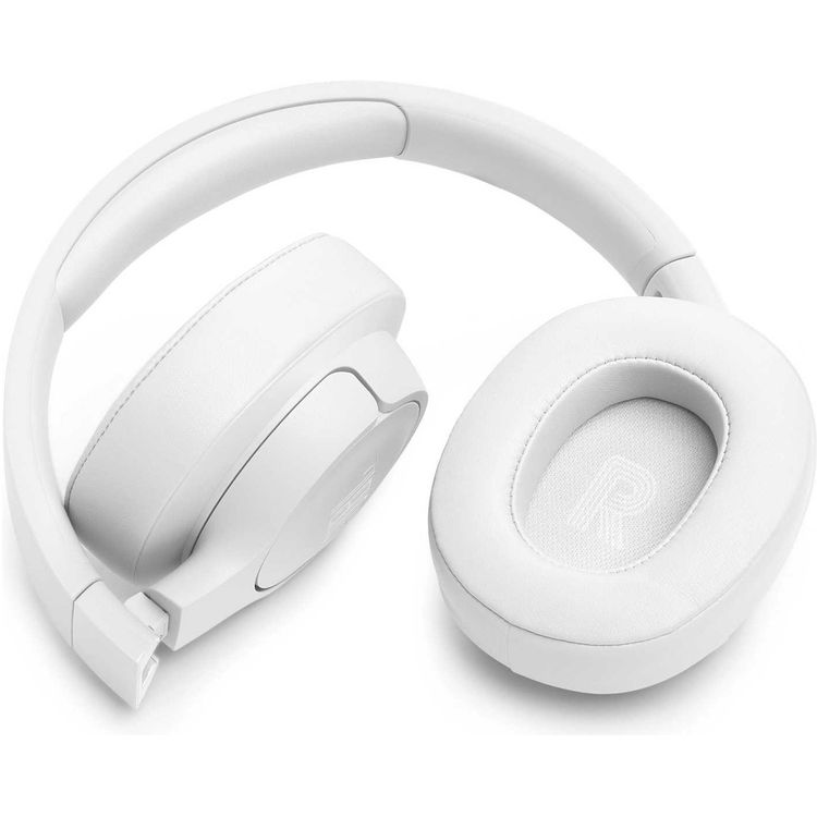 JBL Pure Bass Sound Wireless Over-Ear Headphones, Hands-Free Call, Detachable Cable, Built-in Microphone, Adaptive Noise Cancelling - White