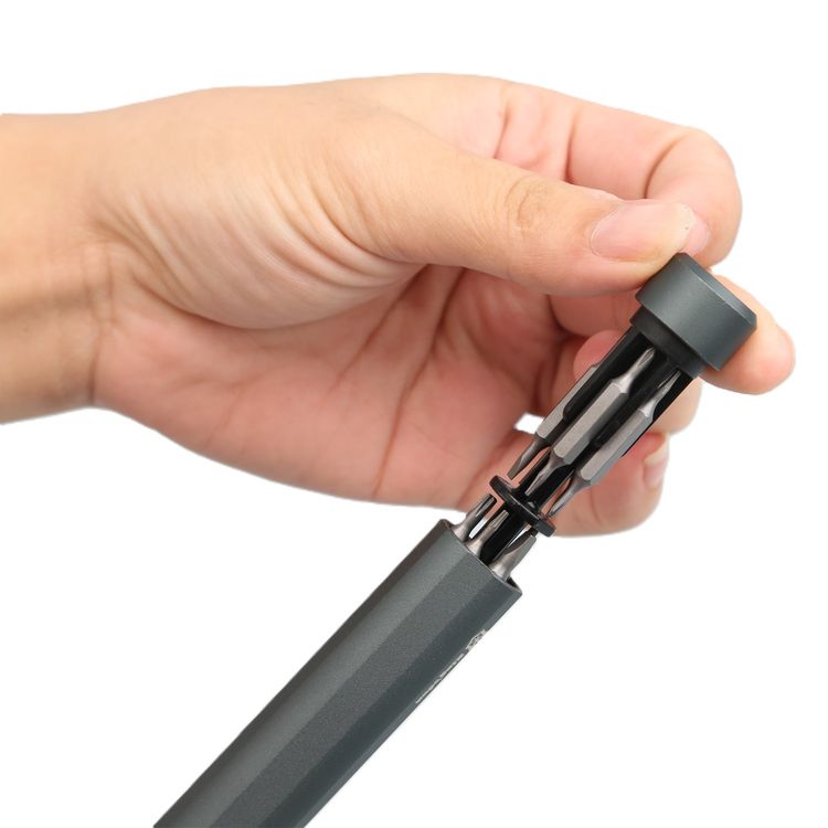 Powerology 22 Bits Screwdriver Set with Internal Storage, Double Ended, Aluminum Alloy Material, Light and Portable - Black