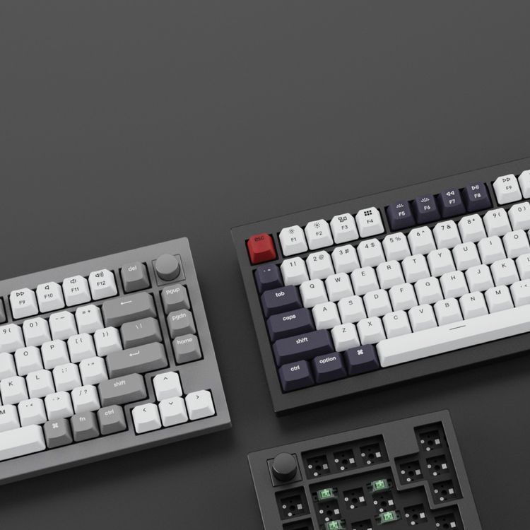 كي كرون لوحة مفاتيح ميكانيكية Q1 QMK Gateron Phantom مزودة بمقبض ومفتاح RGB ومفتاح أحمر وقابل للتبديل السريع المخصص | لوحة مفاتيح ألعاب بتصميم مريح - رمادي