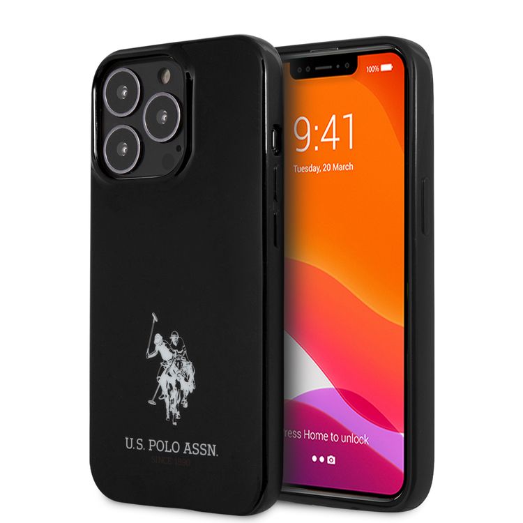 CG MOBILE U.S. Polo Assn. Full TPU Mini Horses Logo USPA Compatible for iPhone 13 Pro (6.1") Drop Resistant, Easy Access to All Ports, Anti-Scratch