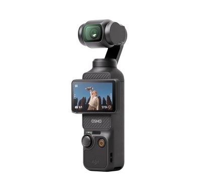 DJI Osmo Pocket 3 Handheld Gimbal with Dazzling Night Shots, 2" Touchscreen, 1300mAh LiPo Battery, Up to 166 Minutes Operating Time, Up to 1TB microSD Supported, 1" CMOS Camera Sensor, Up to 32 Minutes Charging Time, 3 Microphones, 130Mbps Video Bitrate, Natural Radiance, Glamour Effects - Black