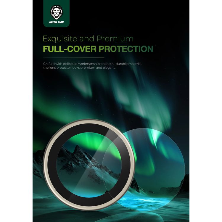 Green Lion Classic Camera Lens for iPhone 16 Pro/Pro Max, Seamless Fit, Scratch Resistant, Anti Reflective - Copper Gold