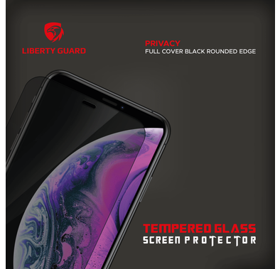 واقي شاشة Liberty Guard Privacy Full Cover بحافة مستديرة لهاتف iPhone 11 Pro Max، مضاد للصدمات والتأثير - الخصوصية