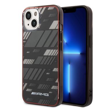 AMG Transparent Double Layer Case Expressive Graphic Design iPhone 14 Compatibility - Black