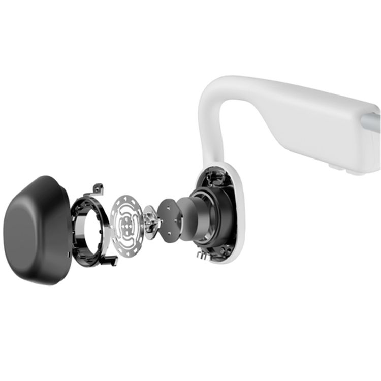 SHOKZ OpenMove Wireless Neckband Hesdphones with High Sound Quality, Open-Ear Comfort, Lightweight Design, 6 Hours Battery Life and Sweatproof - White