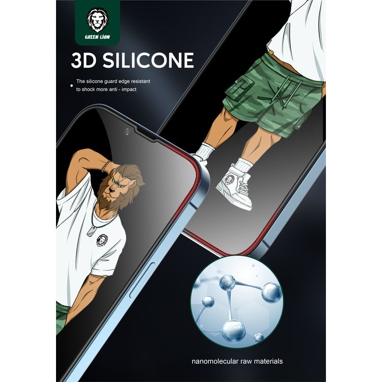 Green Lion 3D Silicone HD Glass Screen Protector for iPhone 13 Pro Max 6.7 inch - Clear