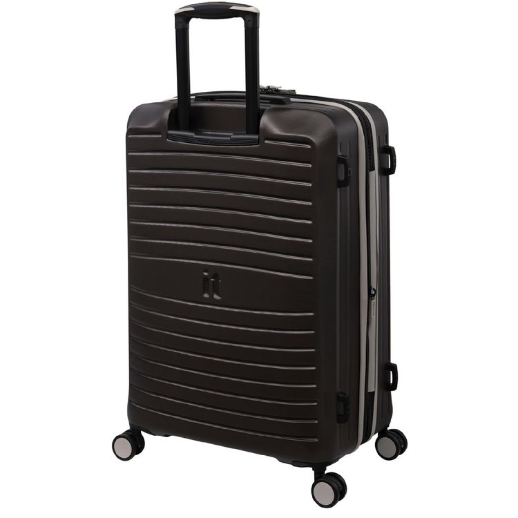 حقيبة سفر قابلة للتوسيع من مادة ABS للجنسين من it Luggage Eco-Protect مع قفل TSA و8 عجلات دوارة - لون بني غامق