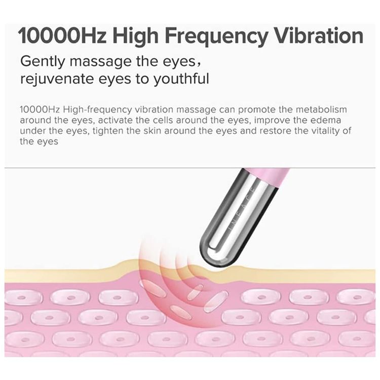 inFace SPA Massager with Dual Rotating Head, 4.5W Power, 1-2 Hours Working Time, 10000 Vibration Frequency, IPX7 Water Resistance Rating - Pink