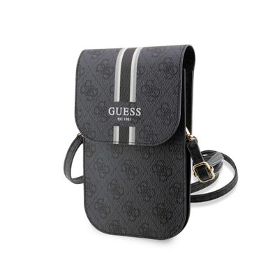 محفظة Guess 4G بنمط مخطط - أسود