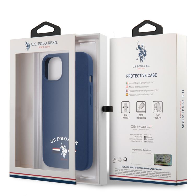 CG MOBILE U.S. Polo Assn. Liquid Silicone Flag Logo USPA Compatible for iPhone 13 (6.1") Shock Absorption, Anti-Scratch, Easy Access to All Ports, & Drop Resistant