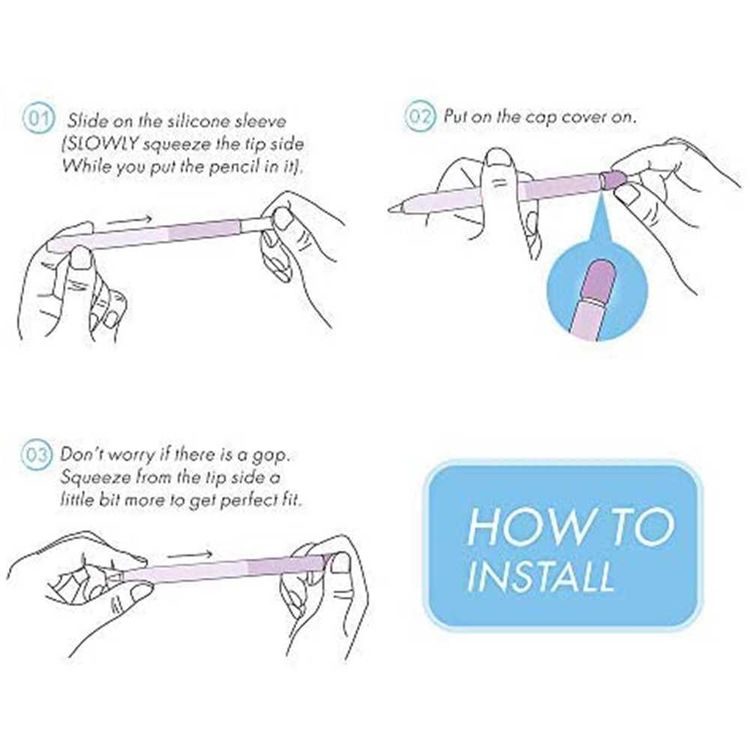 AhaStyle Gradient Colorful Ultra-Thin Sleeve Suitable for Apple Pencil 2nd Gen, Soft Silicone Material, Lightweight, Durable Compatible with all-new Apple Pencil - Pink