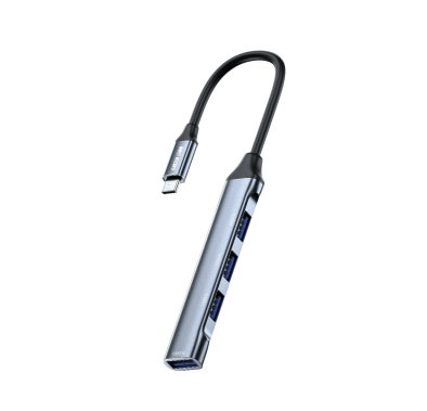 Green Lion 4 IN 1 USB-C Hub & Docking Station Adapter, PD 100W, 1×USB-A 3.0 & 3×USB-A 2.0 Ports, Plug & Play, Universal Compatibility, Up to 400 Mbps High Speed Data Transfer, for Laptop & Keyboard &  Mouse & Cables - Black