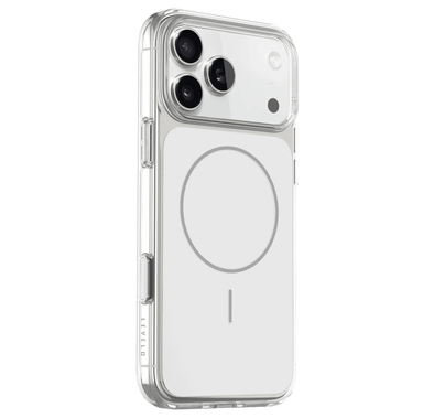 Levelo Opulent Full PC iPhone 17 Pro Max Case with Strong N52 Magnets, MagSafe Compatible, Camera Control Button, Ever-Clear Technology, 2.0mm PC Frame, Raised Bezel Protection, Military-Grade Protection, Shock-Resistant Bumper, Anti-Scratch Cover - White