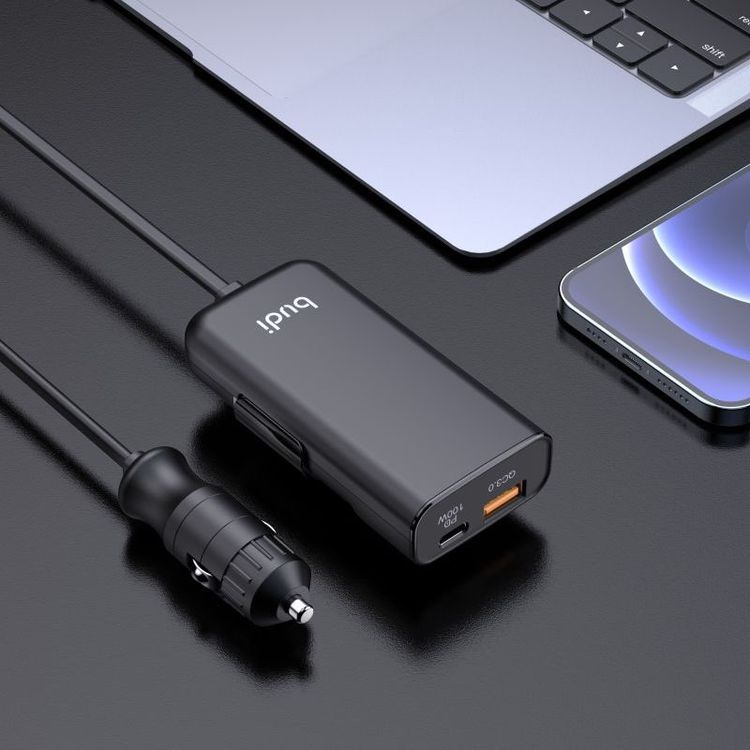 Budi Car Charger 118W PD & QC.30