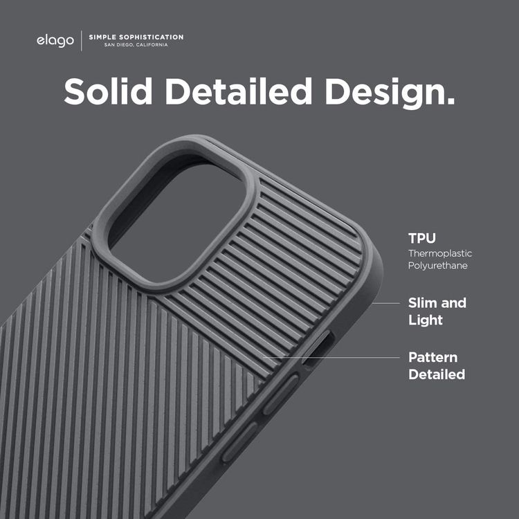 Elago TPU Cushion Case Compatible for iPhone 12/12 Pro (6.1") - Dark Grey