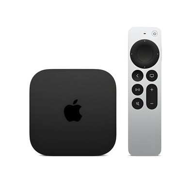 Apple TV 4K Wi-Fi + Ethernet 3rd Generation (2022) with 128GB Storage, Lithium-ion Battery, Voice-Enabled Siri Remote Included - Black
