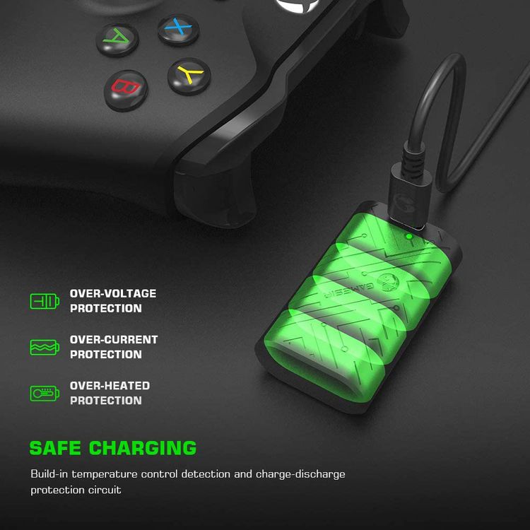 GameSir X100 Controller Battery Pack, 2 pcs 1600mAh Rechargeable Lithium-ion Battery with LED Charge Indicator & Type C Cable, for Xbox One, Xbox One Elite Controller