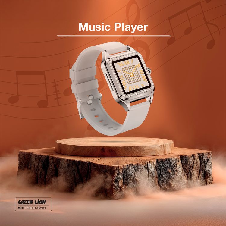 Green Lion Hilux Smart Watch with Extra Strap, 1.3" TFT IPS Display, 2-4 Days Working Time, 450nits Brightness, Sport Modes & Activity Tracking, Health Monitoring, 150mAh Battery, Bluetooth Version 5.4 - Silver