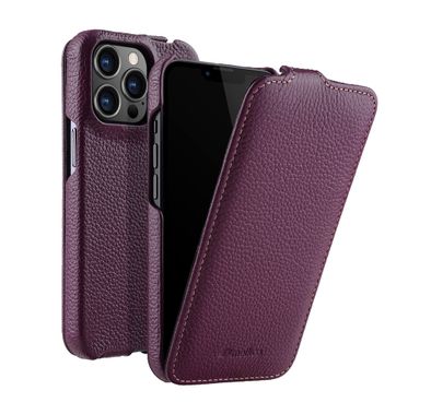 Melkco Jacka Series Lai Chee Pattern Premium Leather  Cover Case for Apple iPhone 13 Pro Max (6.7") - (Purple LC)