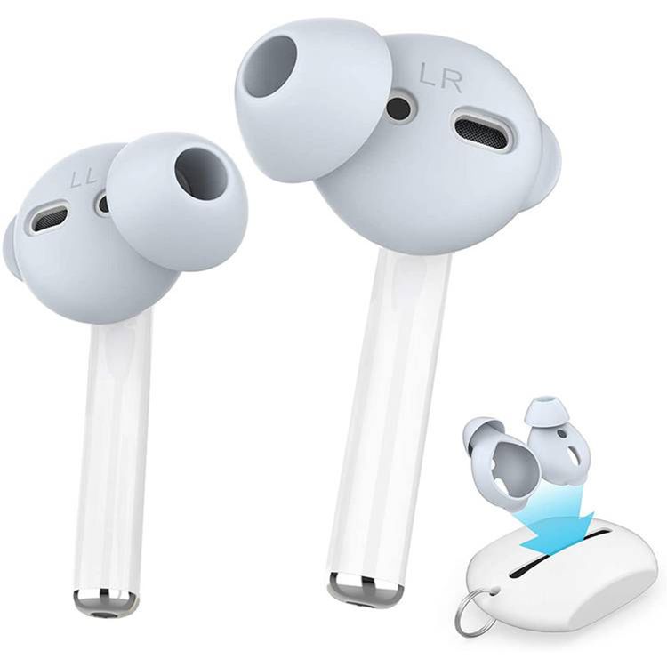 غطاء سيليكون AhaStyle لـ Airpods (3 أزواج كبيرة) - أزرق فاتح