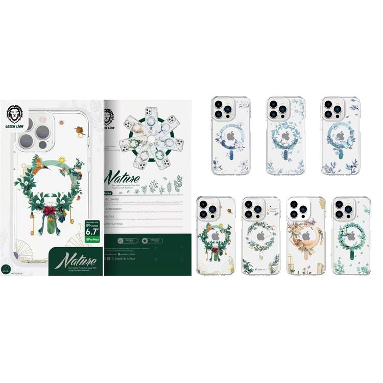 Green Nature Series Magsafe Transparent Case 