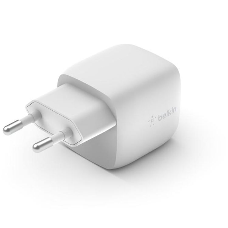 Belkin Boost Charge USB-C GaN Wall Charger 30W EU Fast Charging Adapter - White
