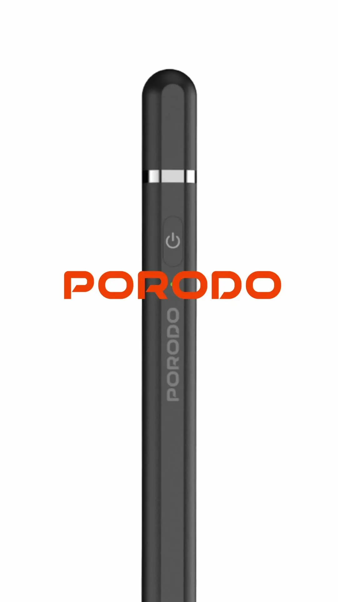 Porodo Smart Stylus Pen for iPad, Replaceable Tip, 1.7mm Tip Size, Type-C Charging Interface, 140mAh Battery Capacity, 40 Minutes Charging Time, 10-12 Hours Working Time, Magnetic Attachment, Zero Delay