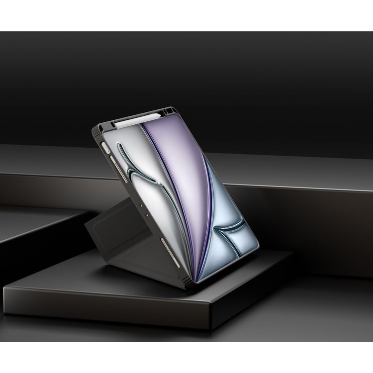 Levelo Conver Clear Back Hybrid Case for iPad Air 13", Lightweight Design, Precise Cut-Outs, Easy Snap-On - Black 